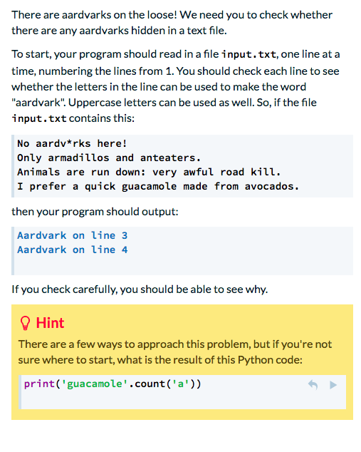 orders.txt = input() A open( ' orders.txt').read ( ) print(A.upper ()) The