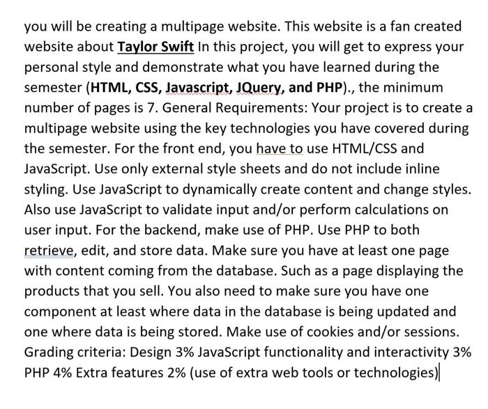  create multiple pages website about a celebrity you will be creating