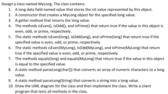  Please make a java programming. Design a class named MyLong. The