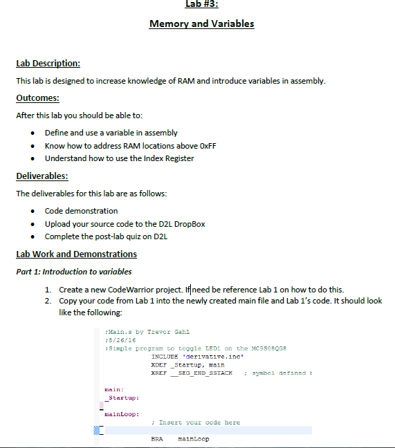 Programming in assembly language, for the MCS908QG8 microcontroller. Please help with part