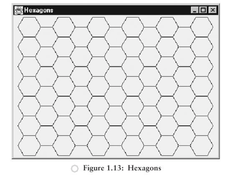 Write a program that draws a pattern of hexagons as shown in