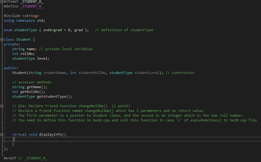 a child class of the Student class named 'Undergrad" // Part2: Declare