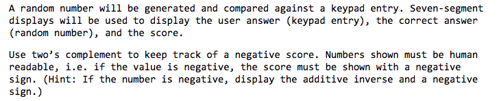 In this lab you will design and simulate a guessing game that