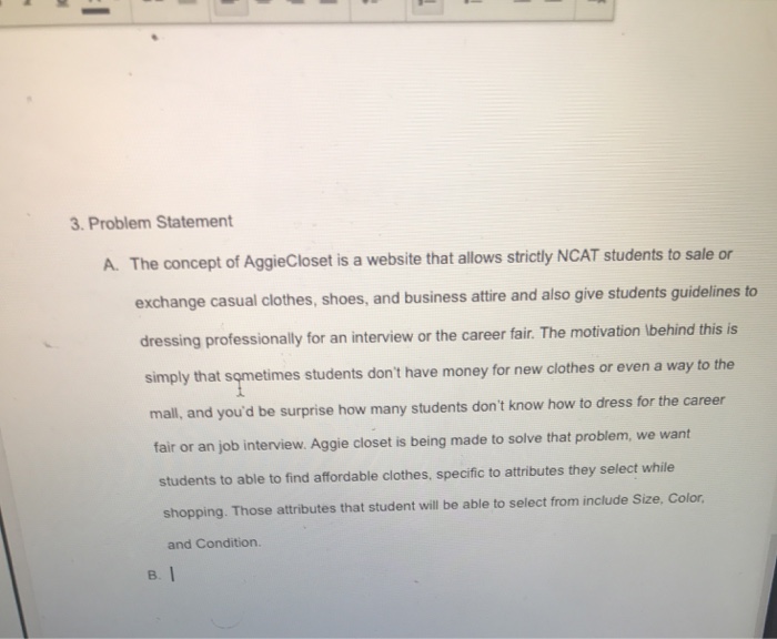 I gave you in the second picture 3. Problem Statement Problem Statement