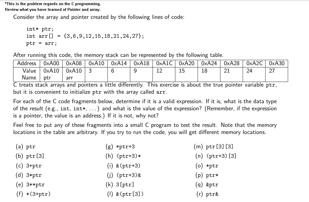  *This is the problem regards on the C programming. Review what