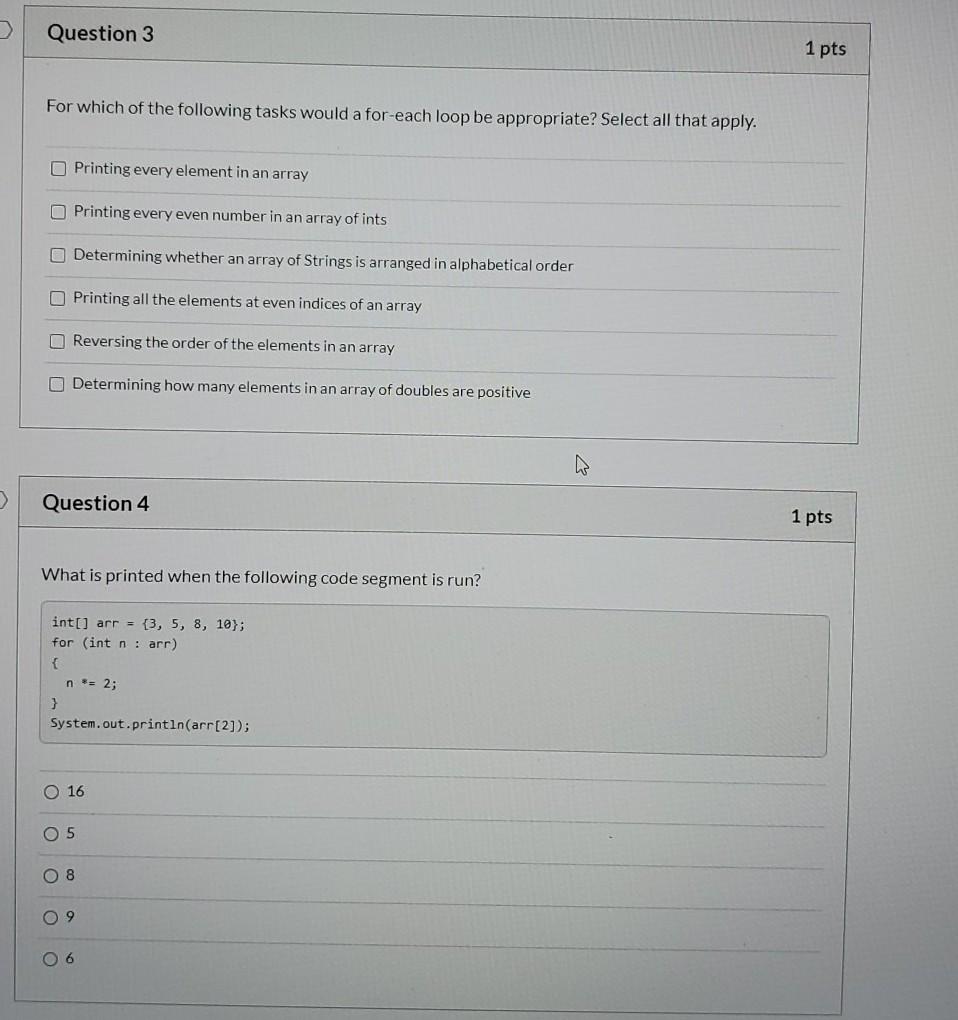 to print the first letter of every String in the array words.