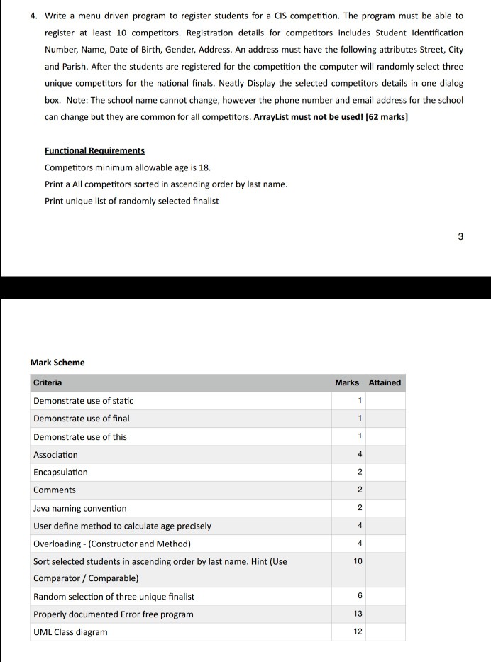  please use the mark scheme as a quide 4. Write a