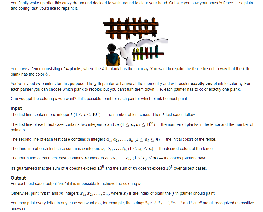 SOLVE THIS PROBLEM IN C++ INPUT: 6 1 1 1 1 1