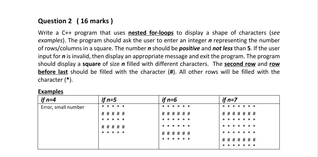 C++ codding , not java, please , thanks Question 2 ( 16