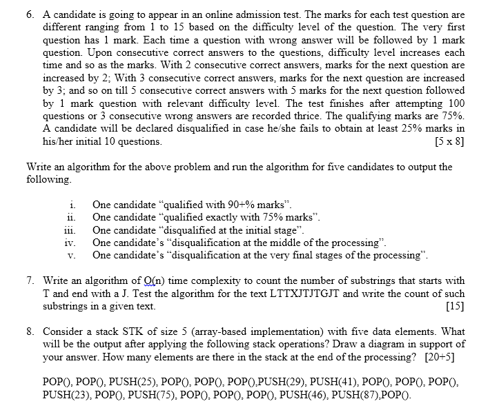 0.3n+ + 5n3.5 +2.5. n2.75 4. 150n + n log2 n +