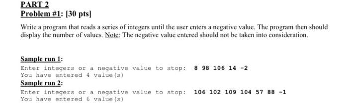 please write a program using java language on netbeans PART 2 Problem
