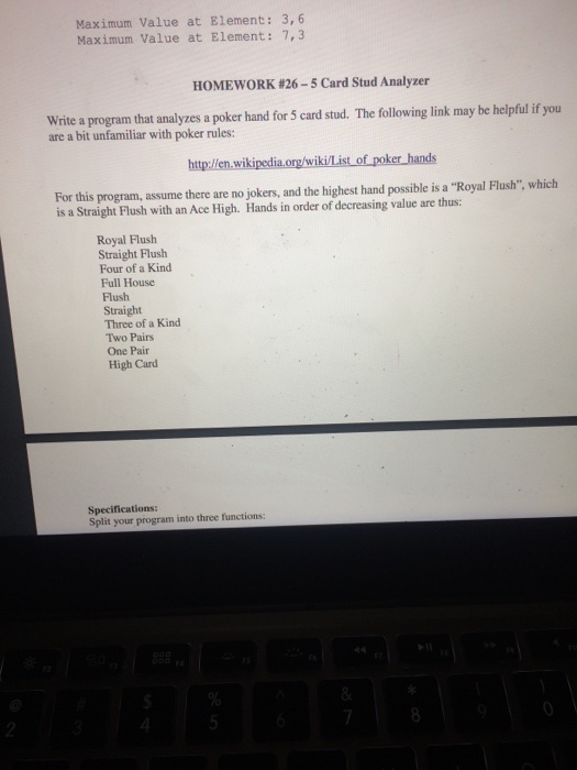  Maximum Value at Element: 3, 6 Maximum Value at Element: 7,3