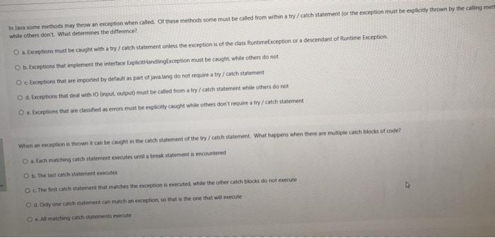  In lav some methods my throw an exception when called. Of