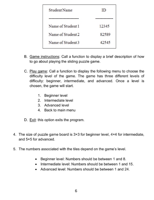 puzzle game. The sliding puzzle is a game composed of a number