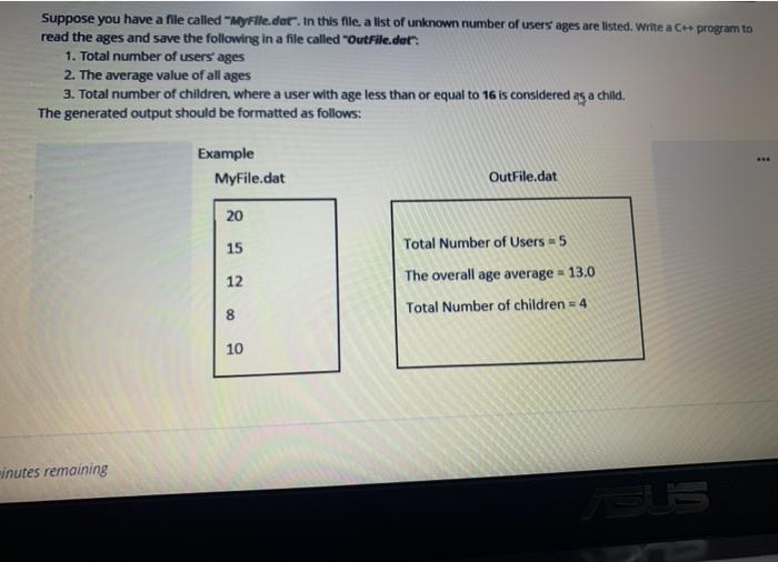  c++ code please, not java Suppose you have a file called