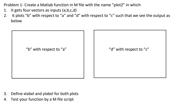  Problem 1- Create a Matlab function in M file with the