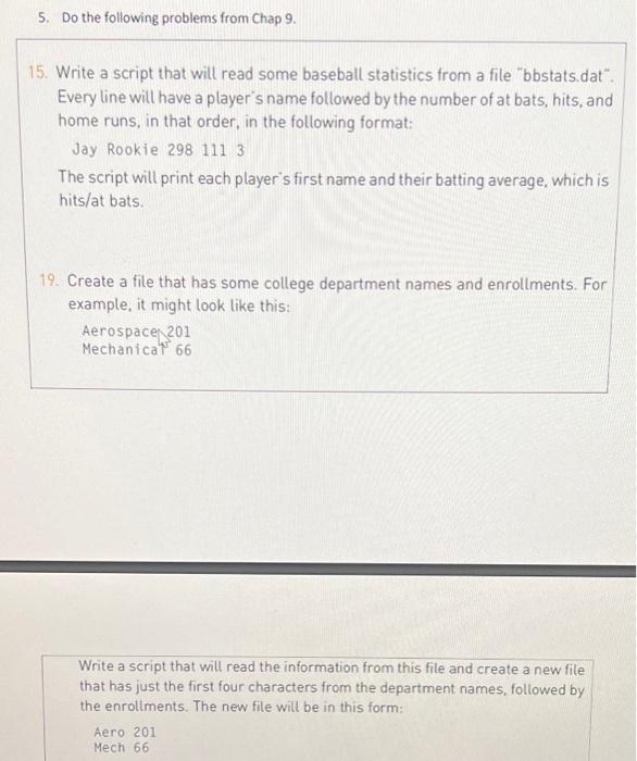 MATLAB script please for 15&19 15. Write a script that will read