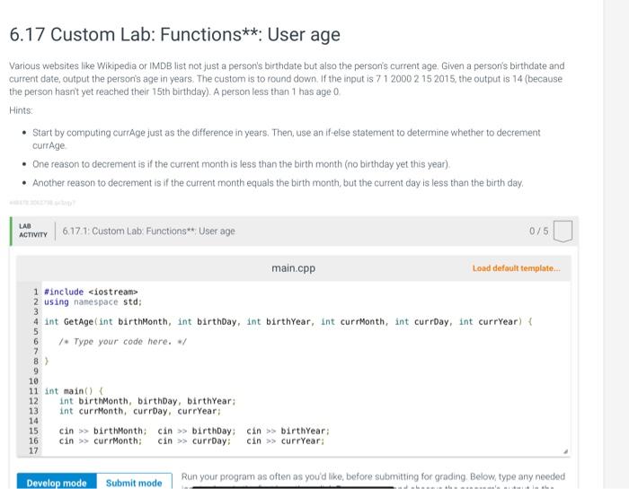 C++ code please Various websites like Wikipedia or IMDB list not just