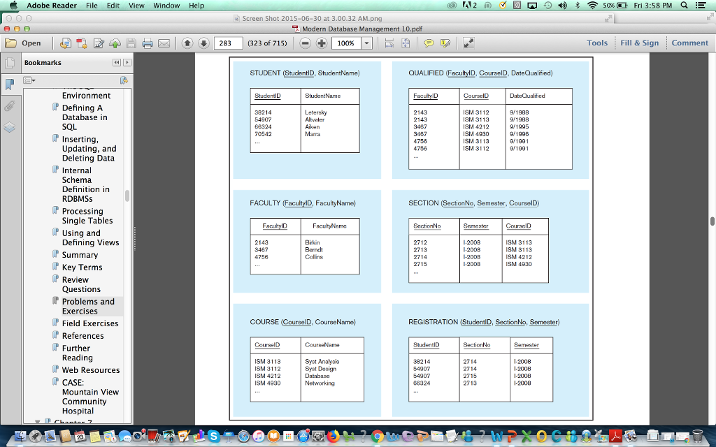 Create the tables shown in the attached in a database named Test1