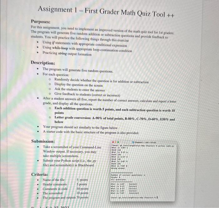  In python Purposes: For this assignment, you need to implement an