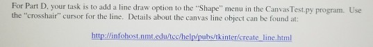 in python please D, your task is to add a line draw