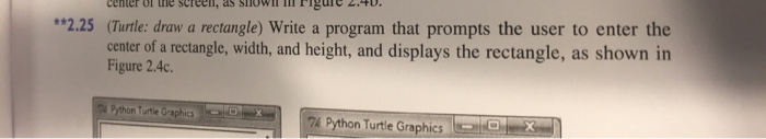  Please use Python for the code. center ol thhe screell, as