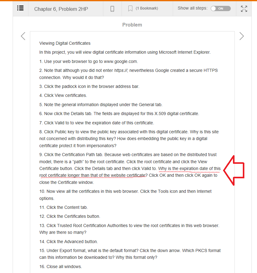  Chapter 6, Problem 2HP (1 Bookmark) Show all steps ON Problem