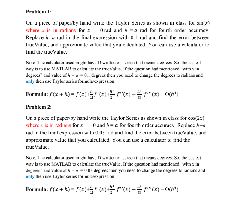 PLEASE Use MATLAB for these problems. Problem 1: On a piece of
