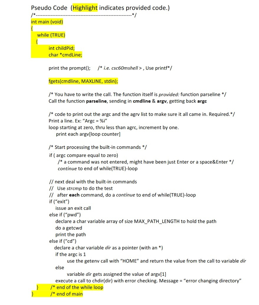 Question: need the pseudo code turned into a workable program as specified