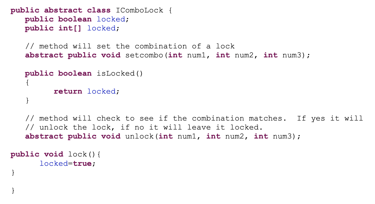 AP CS A JAVA: Create a program that will use the following
