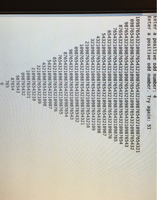 to where the numbers are decreasing when going down the side. I