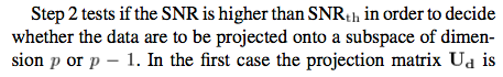 1.r2. N] 15 10 log10 (p) 1: SNR th 2: if SNR