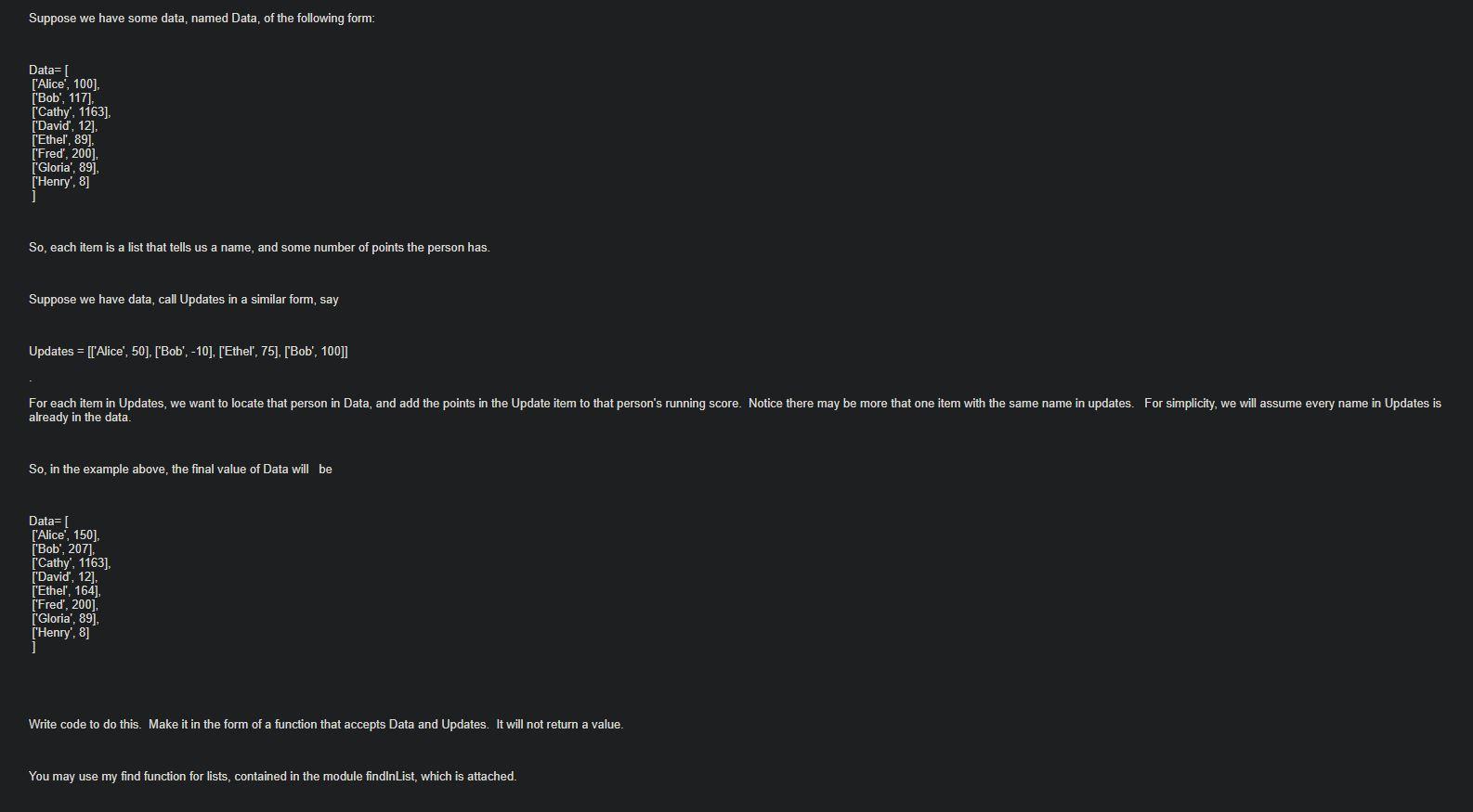  please use python 3 for the program Suppose we have some