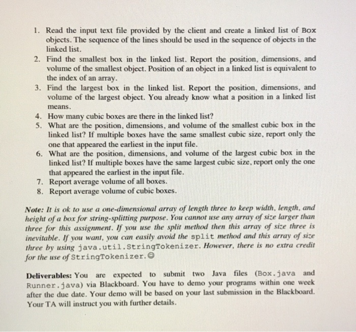 linked list of objects. Background: El Paso Packaging and Supply Co. comes