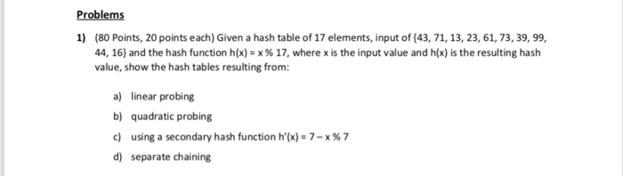  Using Java Problems 1) (80 Points, 20 points each) Given a