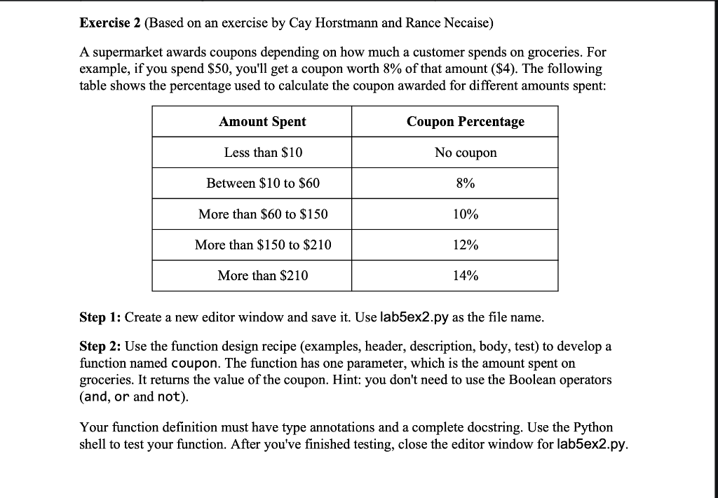 Exercise 2 (Based on an exercise by Cay Horstmann and Rance