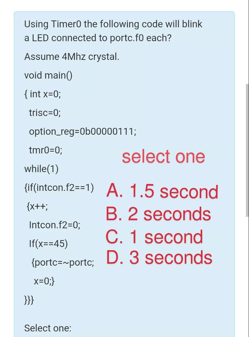 Using Timero the following code will blink a LED connected to