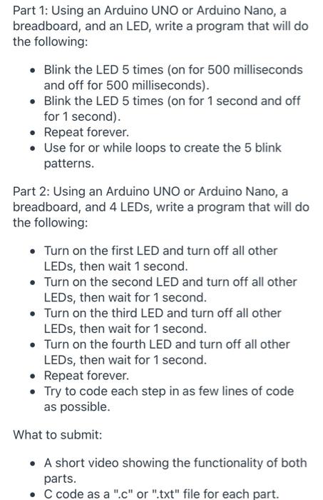  i need all 6 programs Part 1: Using an Arduino UNO