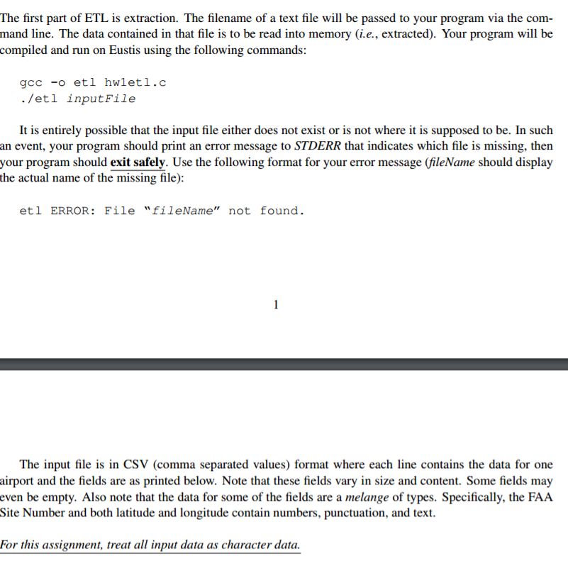 The program has to work in command line and can it please