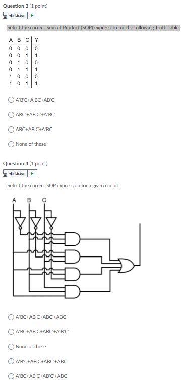 Basic computer science questions Question 3 (1 point) Listen Select the correct