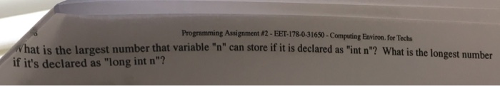 positive integer number. For example, if the statement 8735 is entered, the