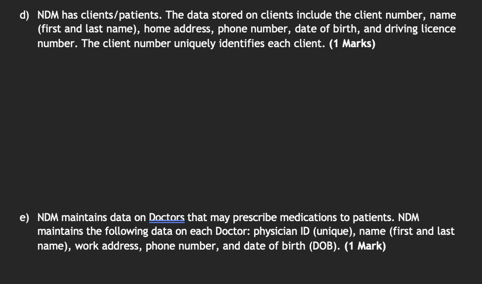 describe and identify each entity and show relationships. Show all cardinality, primary