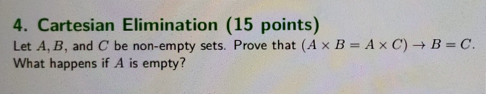  Cartesian elimination. Please prove the statement AND explain the difference if