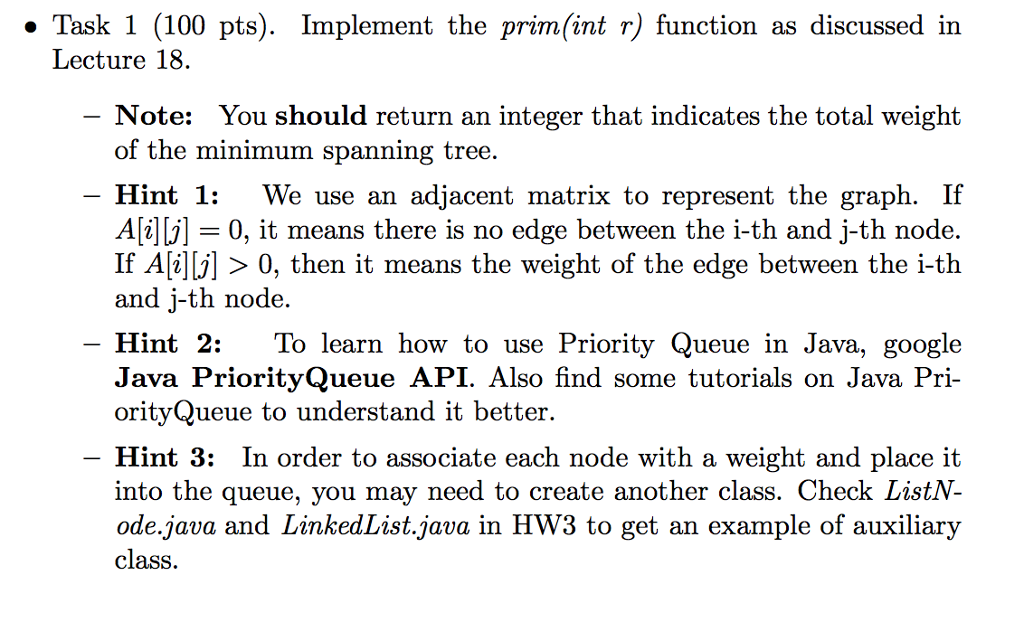 Use the skeleton code provided to solve the following. package graph; public