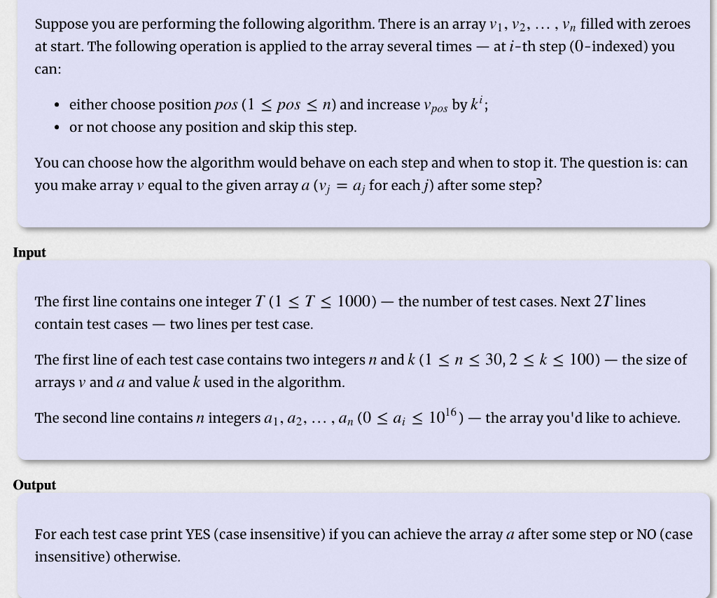 C++ Language Suppose you are performing the following algorithm. There is an