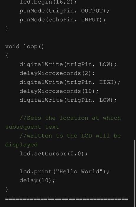 for the liquid crystal display and modify the code so that it