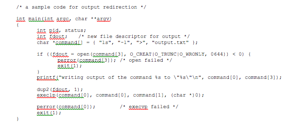 not use any "system call (e.g., system ("lsn) throughout this assignment (and