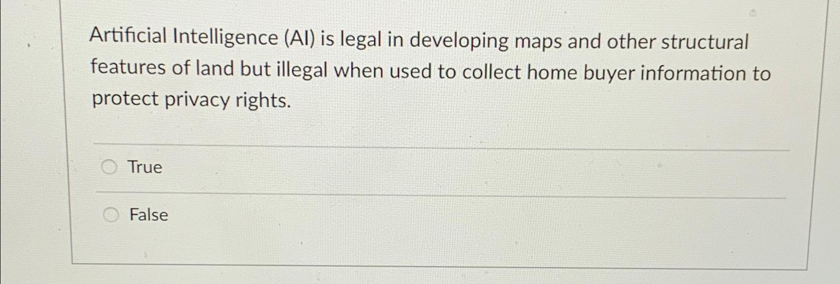 Artificial Intelligence (AI) is legal in developing maps and other structural