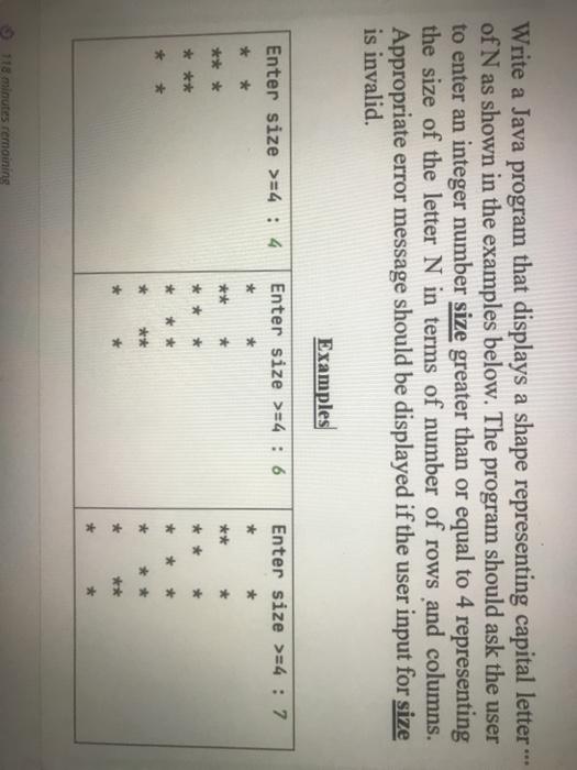  Write a Java program that displays a shape representing capital letter