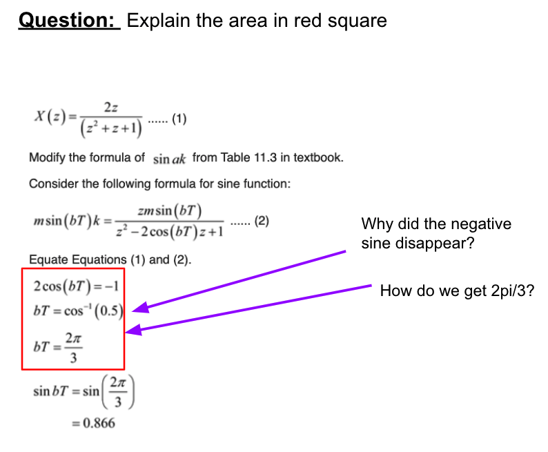  Question: Explain the area in red square X (2)= 22 (1)